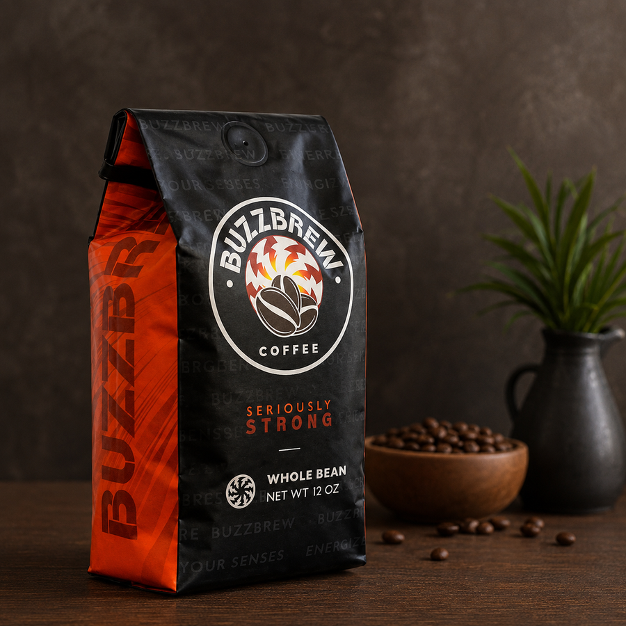 BuzzBrew whole bean coffee bag