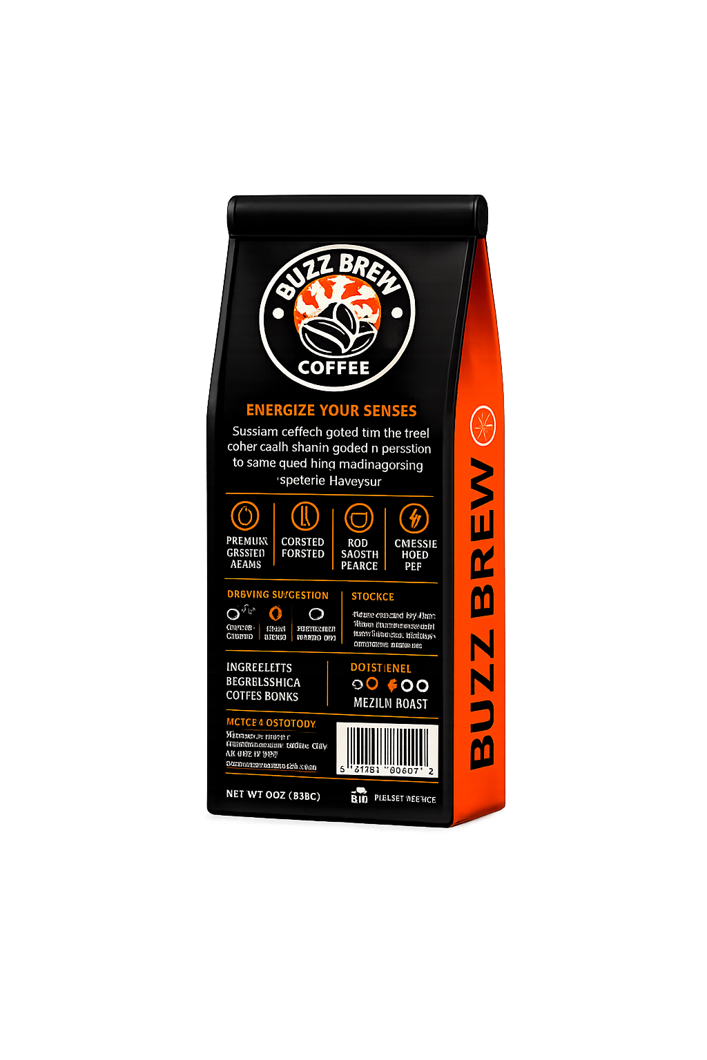 Buzz Brew Classic Whole Bean Coffee – Medium Roast Premium Arabica Coffee Beans, Smooth Everyday Blend, 12 oz (340 g)