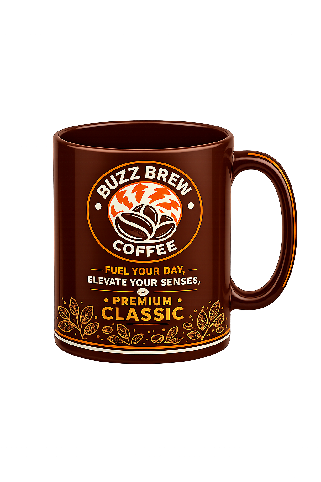 Buzz Brew Premium Ceramic Coffee Mug – 11 oz White Coffee Mug with Fuel Your Day Design, Coffee Lover Gift