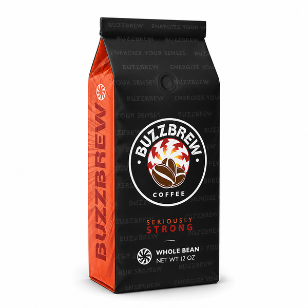 BuzzBrew Seriously Strong Coffee – Whole Bean, 12oz