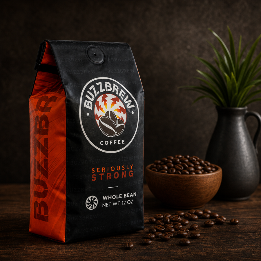 BuzzBrew whole bean coffee bag